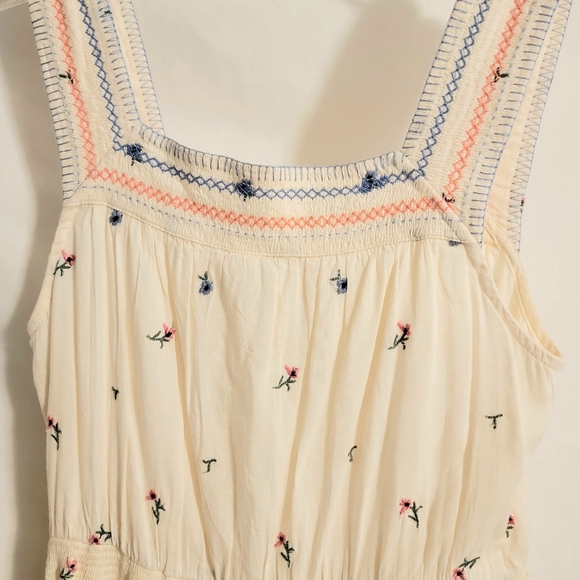 Old Navy Embroidered Cream Sundress  Maxi XS - Picture 6 of 12